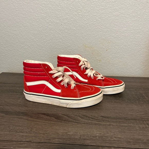 Vans Other - Vans Kids Red and White High-Top Sneakers